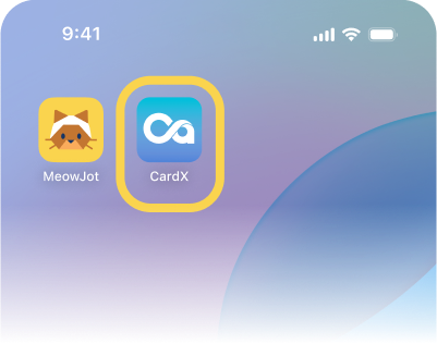 1. เปิดแอป CardX